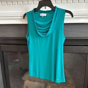 Calvin Klein Blue Sleeveless Fitted Tank Top